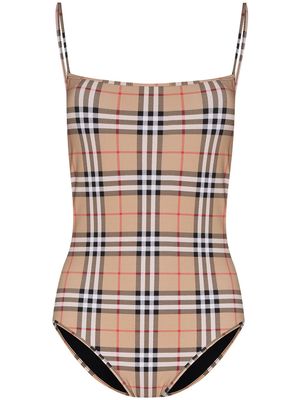 Burberry Vintage Check pattern swimsuit - Neutrals