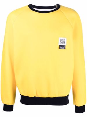 Fumito Ganryu logo-patch cotton-blend sweatshirt - Yellow