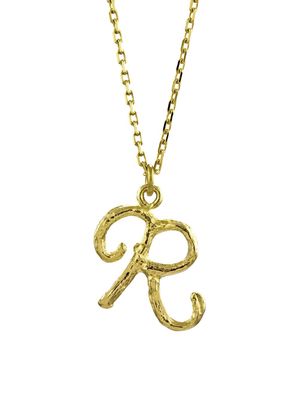 Alex Monroe 18kt yellow gold Enchanted Twig Alphabet R necklace