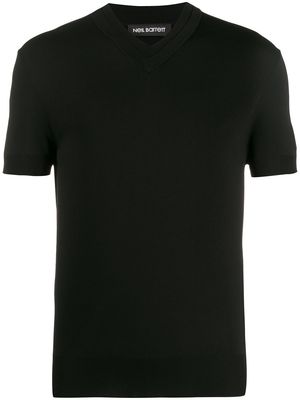 Neil Barrett short-sleeved V-neck jumper - Black