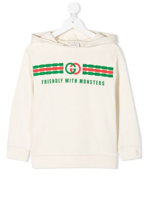 Gucci Kids logo print hoodie - Neutrals