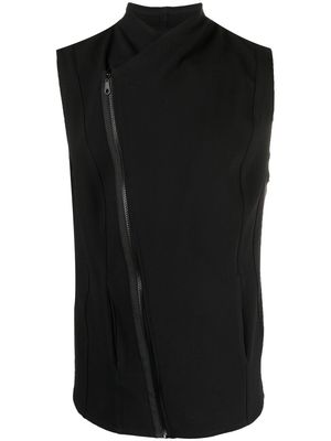 Alchemy zipped cotton-blend waistcoat - BLACK