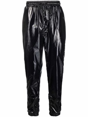 Karl Lagerfeld elasticated-waist vinyl trousers - Black