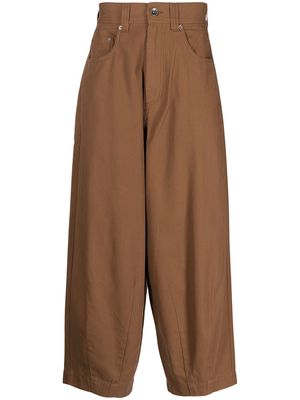 FIVE CM mid-rise wide-leg trousers - Brown