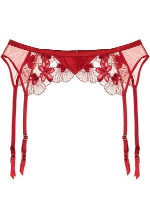 Fleur Du Mal Violet garter belt - Red