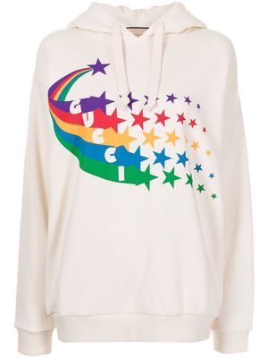 Gucci logo-print felted hoodie - Neutrals