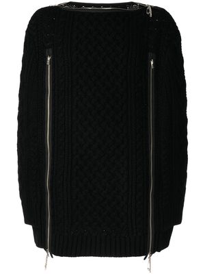 Takahiromiyashita The Soloist zip-detail knit jumper - Black