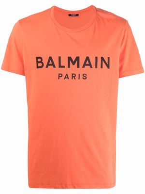 Balmain logo-print short-sleeve T-shirt - Orange