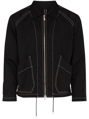 sulvam Chain Stitch zip-up jacket - Black