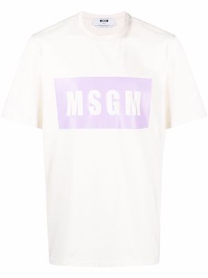 MSGM logo-print cotton T-Shirt - Neutrals