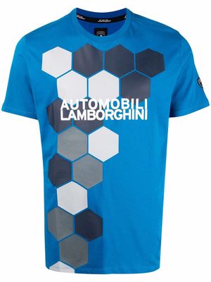 Automobili Lamborghini logo-print cotton T-shirt - Blue