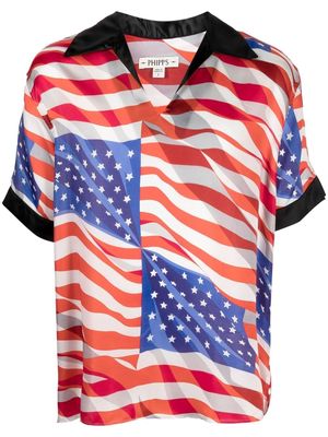 Phipps American flag-print polo shirt - White