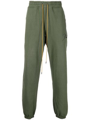 Rhude logo-embroidered track trousers - Green