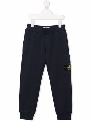 Stone Island Junior logo-patch track trousers - Blue