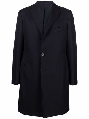 Tagliatore single-breasted virgin wool coat - Blue