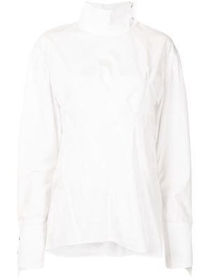 sulvam high-neck pullover shirt - White