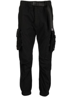 izzue tapered-leg cargo trousers - Black