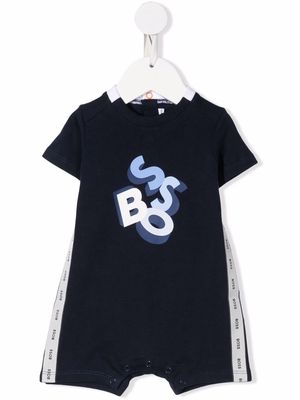 BOSS Kidswear logo print romper - Blue