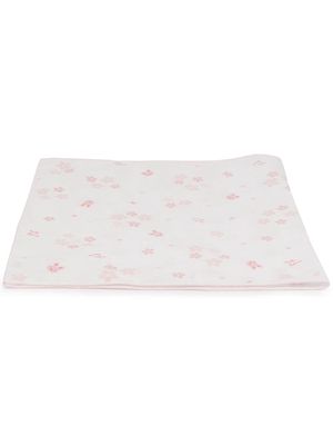 Miki House patterned-floral print two-piece towel set - White