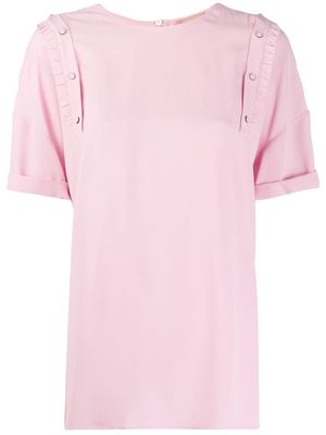 Nº21 ruffle detail T-shirt - Pink