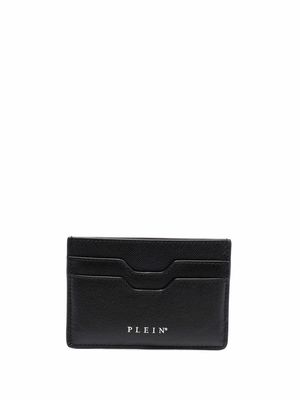 Philipp Plein engraved-logo leather cardholder - Black