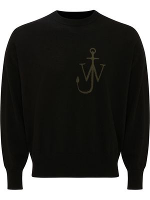 JW Anderson crew neck Anchor motif jumper - Black