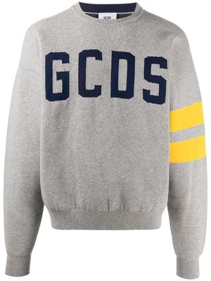 Gcds logo crew-neck jumper - Grey