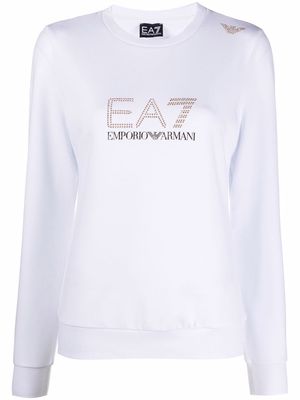 Ea7 Emporio Armani stud-detail long-sleeved T-Shirt - White