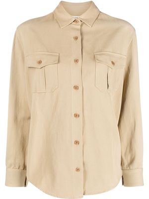 Nili Lotan cotton-linen blend shirt jacket - Neutrals