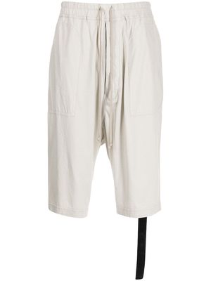 Rick Owens DRKSHDW drop-crotch drawstring shorts - White
