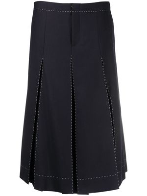 Maison Margiela pleated mid-length skirt - Blue