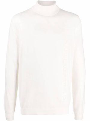 Karl Lagerfeld logo-embossed knitted jumper - White