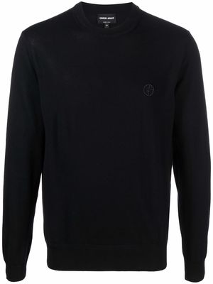 Giorgio Armani crew-neck virgin wool jumper - Black