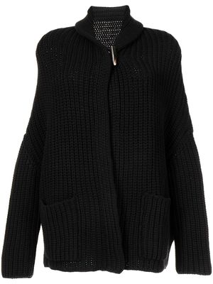 Forme D'expression chunky knit wool-cashmere cardigan - Black