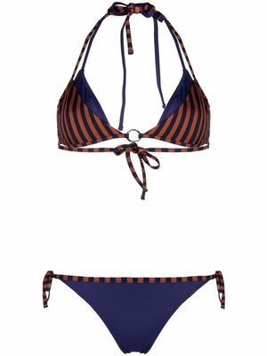Emporio Armani triangle-cup bikini set - Blue