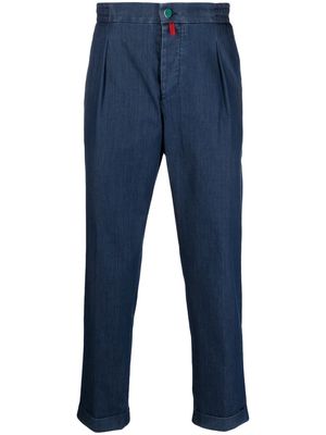 Kiton elasticated straight-leg trousers - Blue