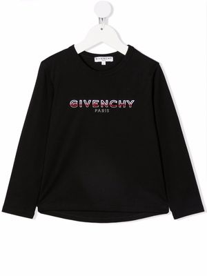 Givenchy Kids logo-embroidered T-shirt - Black