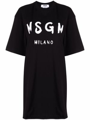 MSGM logo-printed T-shirt dress - Black