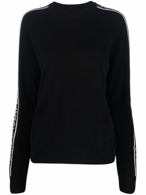 Karl Lagerfeld logo-sleeve cashmere sweatshirt - Black