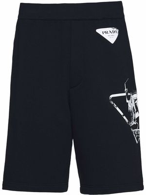 Prada logo-print shorts - Black