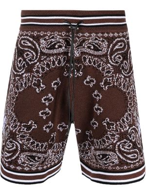 AMIRI B-Ball bandana-print shorts - Brown