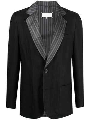Maison Margiela striped lapel four-stitch blazer - Black
