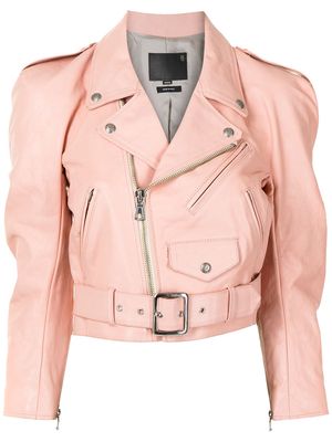 R13 belted biker jacket - Pink