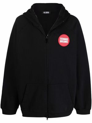 Raf Simons Teenage Dreams zipped hoodie - Black