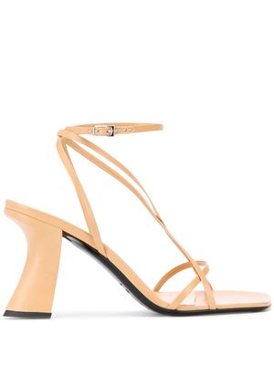 BY FAR curved heel sandals - Neutrals