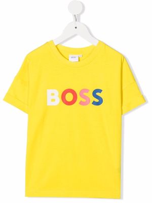 BOSS Kidswear logo-print cotton T-shirt - Yellow