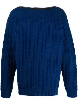 Raf Simons crew neck cable-knit jumper - Blue