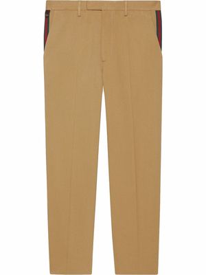 Gucci Web-detail tailored trousers - Neutrals