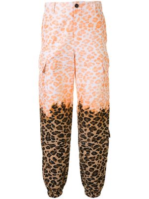 MSGM leopard print cargo trousers - Orange