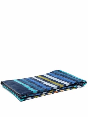 Missoni Home zigzag-print cotton towel - Blue